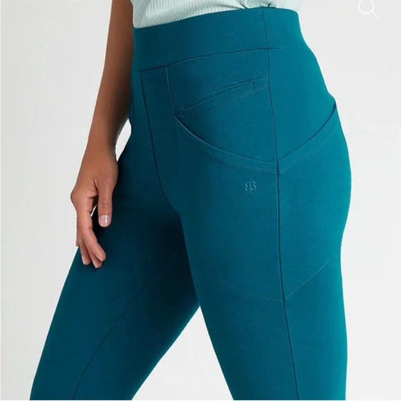 Betabrand Skinny Leg Journey Pant Ocean Sz L Short Petite - Picture 4 of 6
